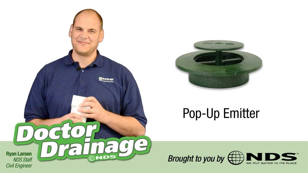 Water damaged basements, foundations, and structures can cause many problems for homeowners. Mold, mildew, and termites are all caused by storm water damage. In this video, Dr. Drainage explains how the NDS Pop-Up drainage Emitters act as the discharge point of a drainage system, opening easily when needed to allow water to drain from the pipe and away from structural foundations.