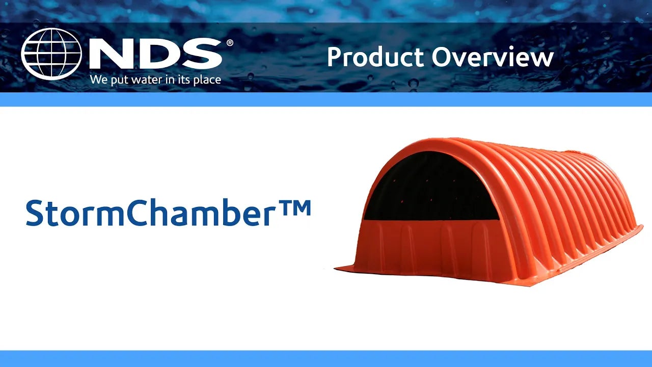 The NDS StormChamber™ systems are highly effective for storm water detention and retention. In addition to detaining stormwater they also recharge the ground water, maintain base flow and improve water quality. NDS StormChamber™ is a Low Cost, Low Impact Development Solution For Retention, Detention, Conveyance & Water Reuse