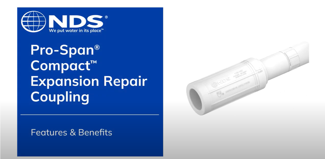 Fix pipe repairs in cramped areas, extend sections of pipe that are too short, and repair pipes of various lengths with the NDS Pro-Span® Compact™ Expansion Repair Coupling. Learn more about how the compact design and patented features can save time and reduce labor costs during your project.