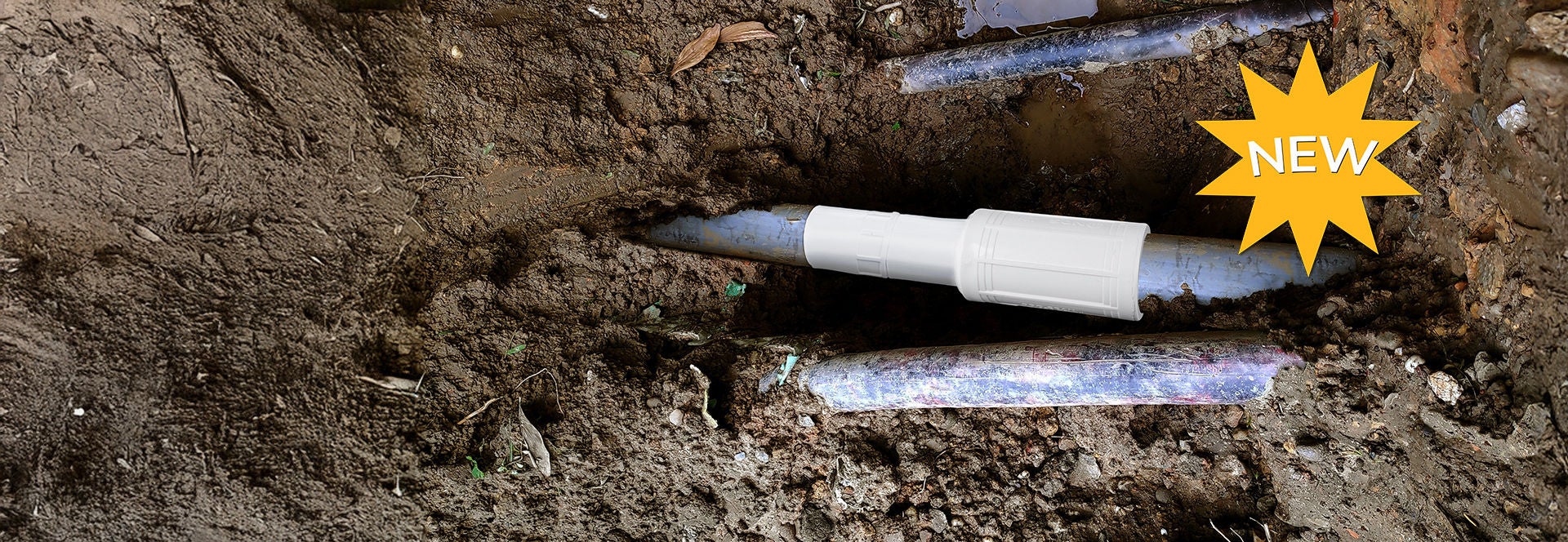 Fix leaks fast, even in the tightest spaces, with the NDS Pro-Span® Compact™ expansion repair coupling