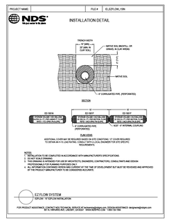 NDS 15 in. EZflow® Gravel-Free French Drain System Installation Detail 