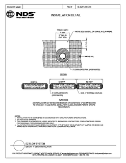 NDS 7 in. EZflow® Gravel-Free French Drain System Installation Detail 