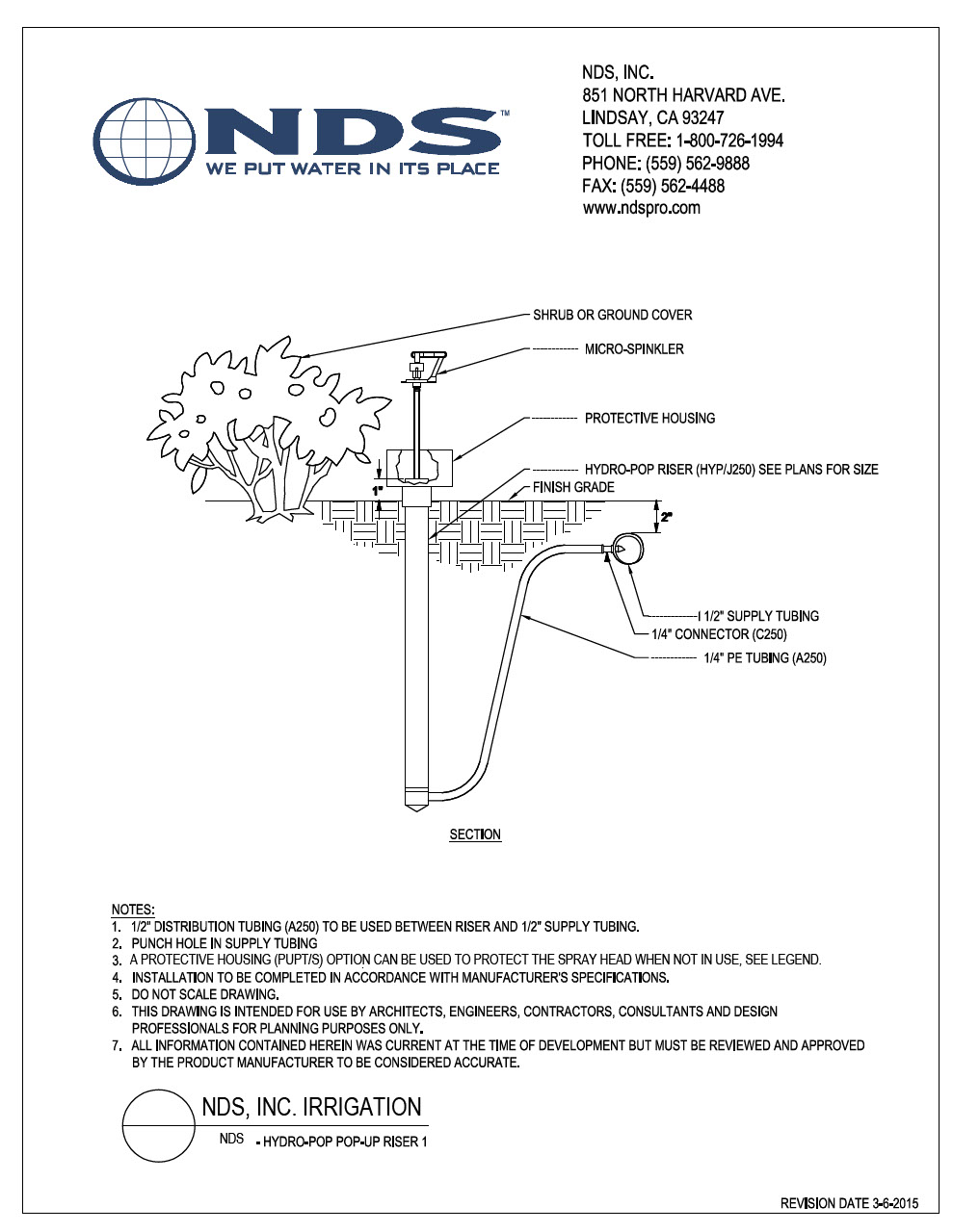 NDS Pop-up Risers 1 Installation Detail
