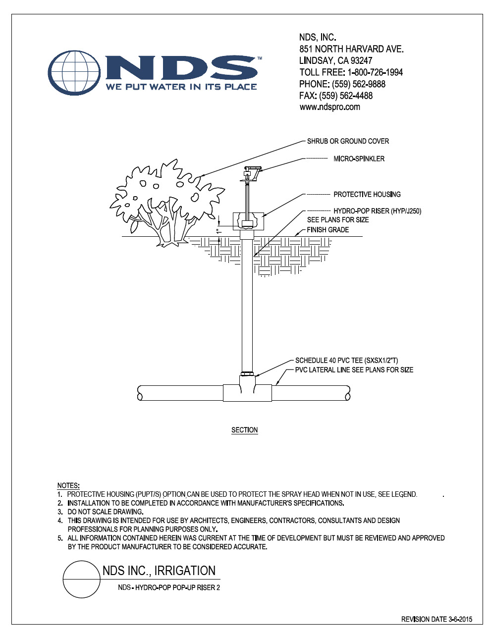 NDS Pop-up Risers 2 Installation Detail