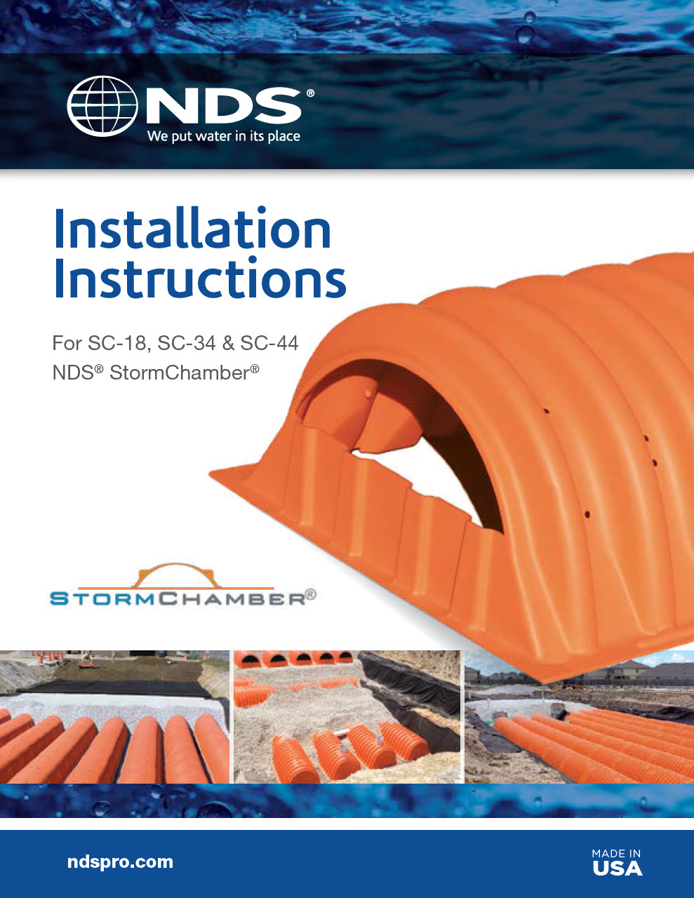 NDS StormChamber® Systems Chamber Installation Instructions