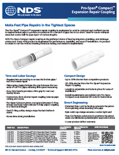 NDS Pro-Span® Compact™ PVC Expansion Repair Coupling
