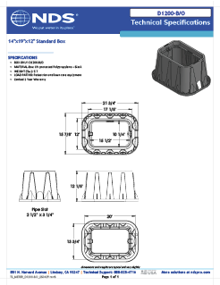 NDS 14 in. X 19 in. Rectangular D1200 Meter Box, 12 in. Height, Black Tech Spec
