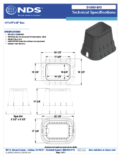 NDS 14 in. X 19 in. Rectangular D1800 Meter Box with Pipe Slot, 18 in. Height, Black Tech Spec