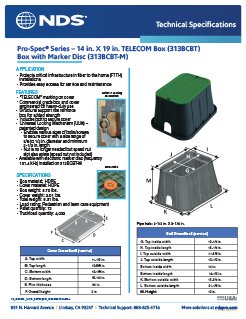 NDS 14 in. X 19 in. Rectangular Pro-Spec® Series Telecom Boxes & Covers Tech Spec