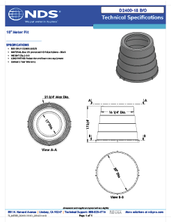NDS 16 in. Round D2400 Meter Box, 18 in. Height, Black Tech Spec