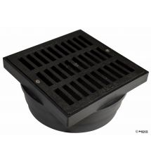 6" Square Grate with Adapter, Black