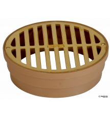 Round Grate with Styrene Collar, 6" Polished Brass, 6"