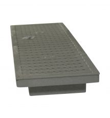 Dura-Slope Plastic Perforated Channel Grate, Light Gray